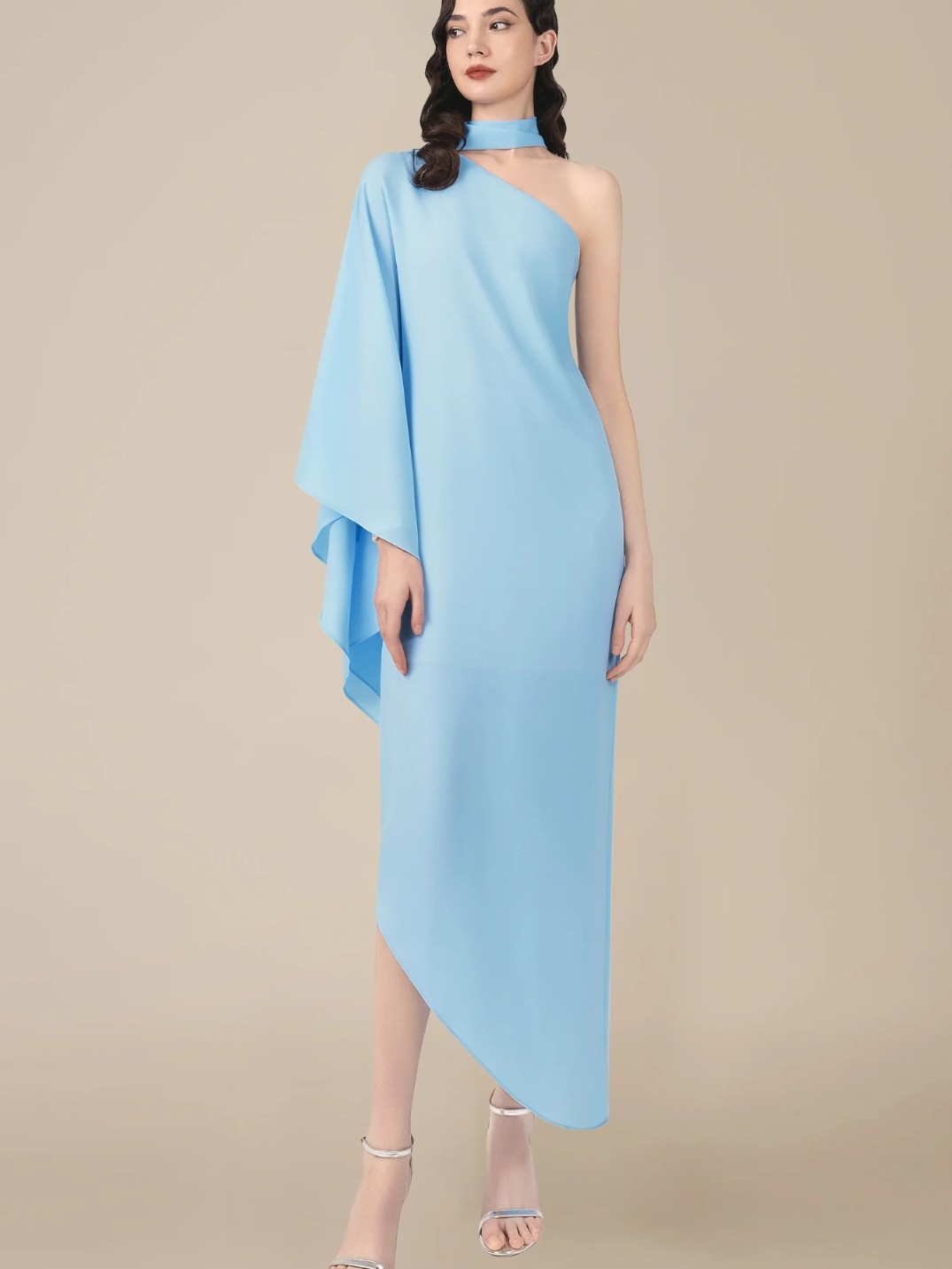 Light Blue Women's Asymmetrical Dress — image 2 of 3